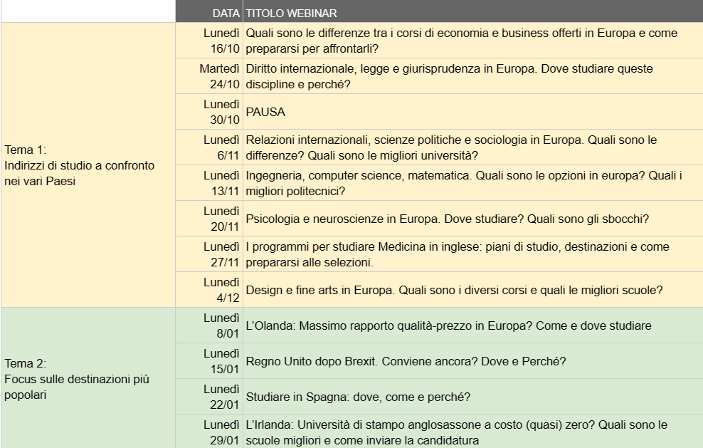 calendario webinar orientamento universitario vittoria 